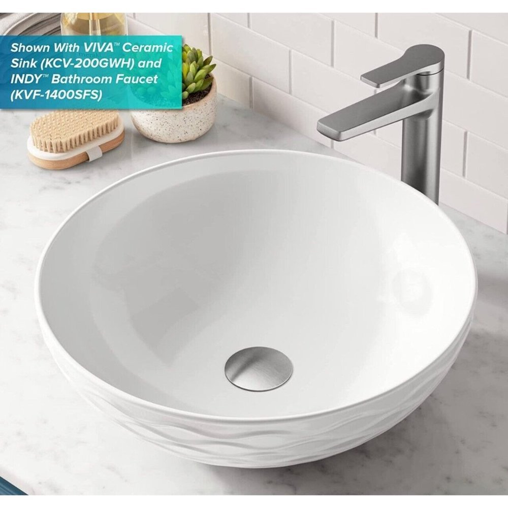 KRAUS Pop-Up Drain with Porcelain Ceramic Top